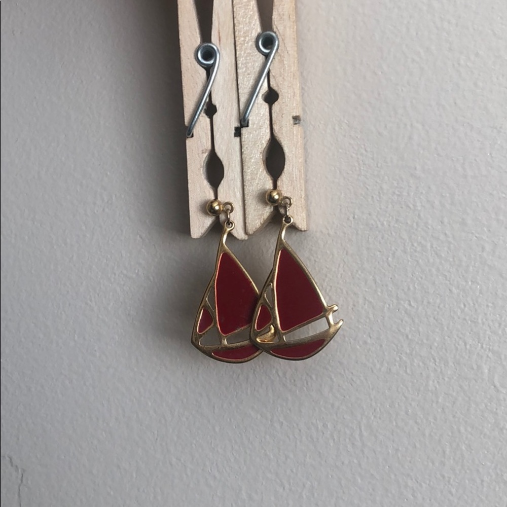 Vintage Sailboat Dangle Earrings